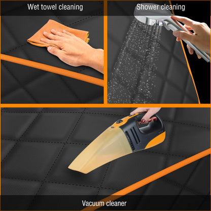 Orange Car Rear Seat Cover for Dogs, Durable Waterproof & Scratch Resistant Vehicle Backseat Protector, Nonslip Dog Accessory & Pet Protection for Back Seats, Machine Washable