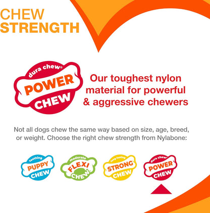 Power Chew Double Action Barbell Bone Dog Chew Toy - X-Large | Durable Chew Toy for Large Breeds (50+ lbs) with Teeth-Cleaning Textures, Long-Lasting Design to Discourage Destructive Chewing