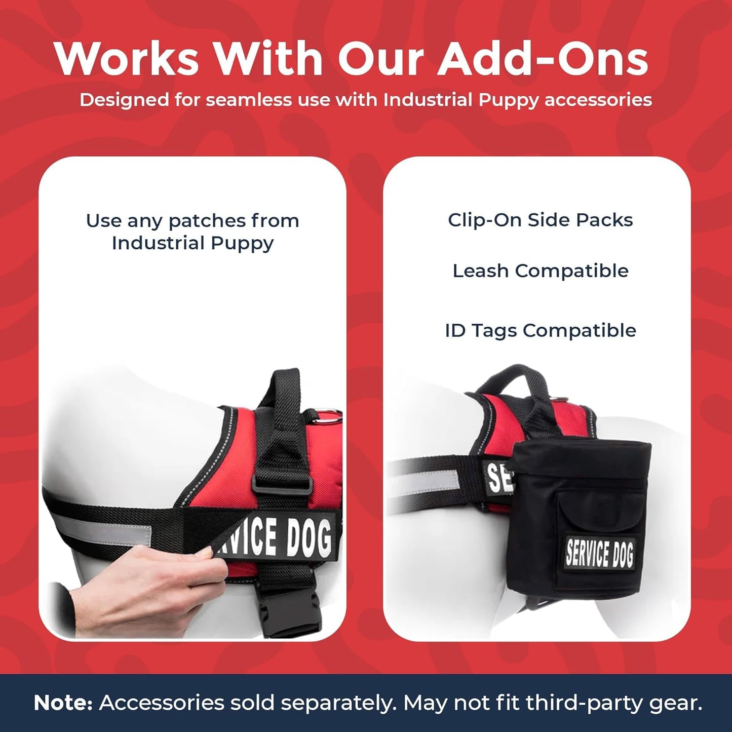 Service Dog Vest Harness - Durable and Adjustable with Reflective Straps, Removable Patches, 50 ADA Cards, Handle and D-Ring for Travel and Daily Use, Bright Red, XL (30"-39")