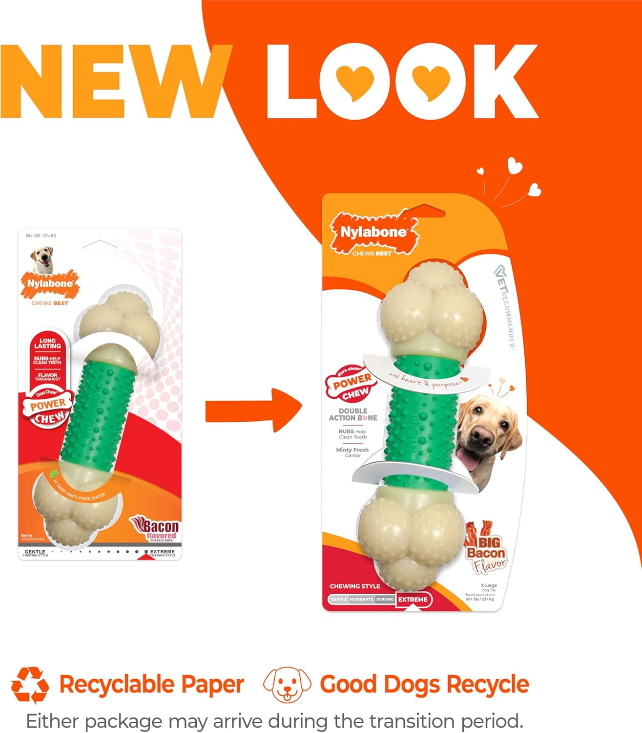 Power Chew Double Action Barbell Bone Dog Chew Toy - X-Large | Durable Chew Toy for Large Breeds (50+ lbs) with Teeth-Cleaning Textures, Long-Lasting Design to Discourage Destructive Chewing