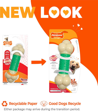 Power Chew Double Action Barbell Bone Dog Chew Toy - X-Large | Durable Chew Toy for Large Breeds (50+ lbs) with Teeth-Cleaning Textures, Long-Lasting Design to Discourage Destructive Chewing