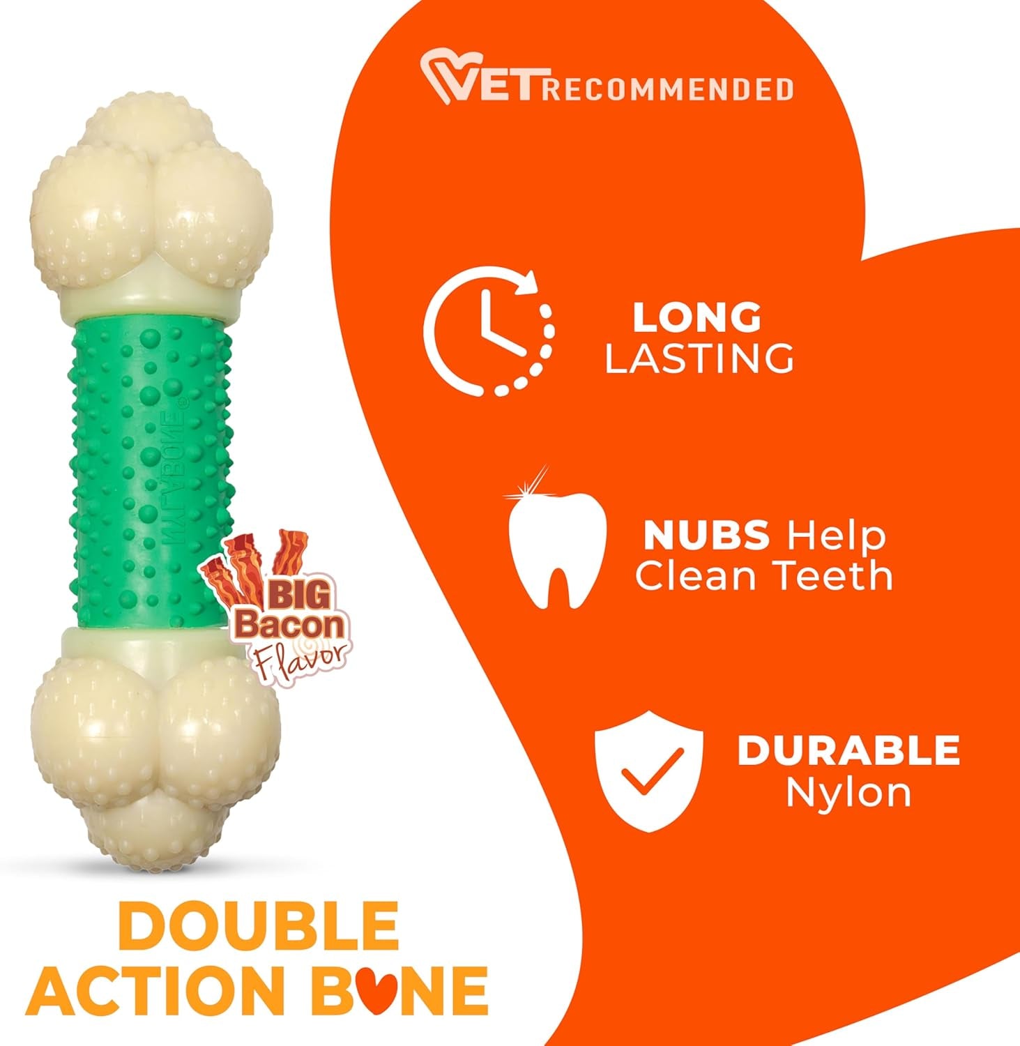 Power Chew Double Action Barbell Bone Dog Chew Toy - X-Large | Durable Chew Toy for Large Breeds (50+ lbs) with Teeth-Cleaning Textures, Long-Lasting Design to Discourage Destructive Chewing