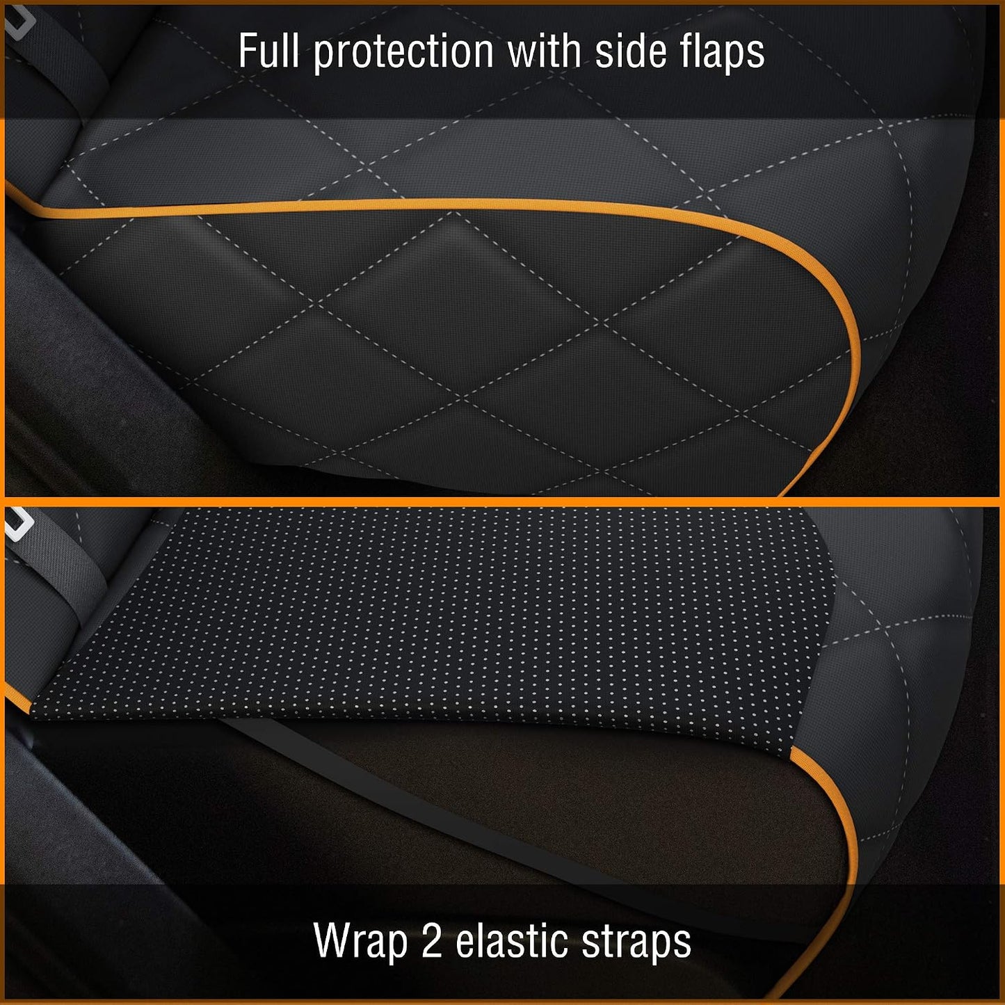 Orange Car Rear Seat Cover for Dogs, Durable Waterproof & Scratch Resistant Vehicle Backseat Protector, Nonslip Dog Accessory & Pet Protection for Back Seats, Machine Washable
