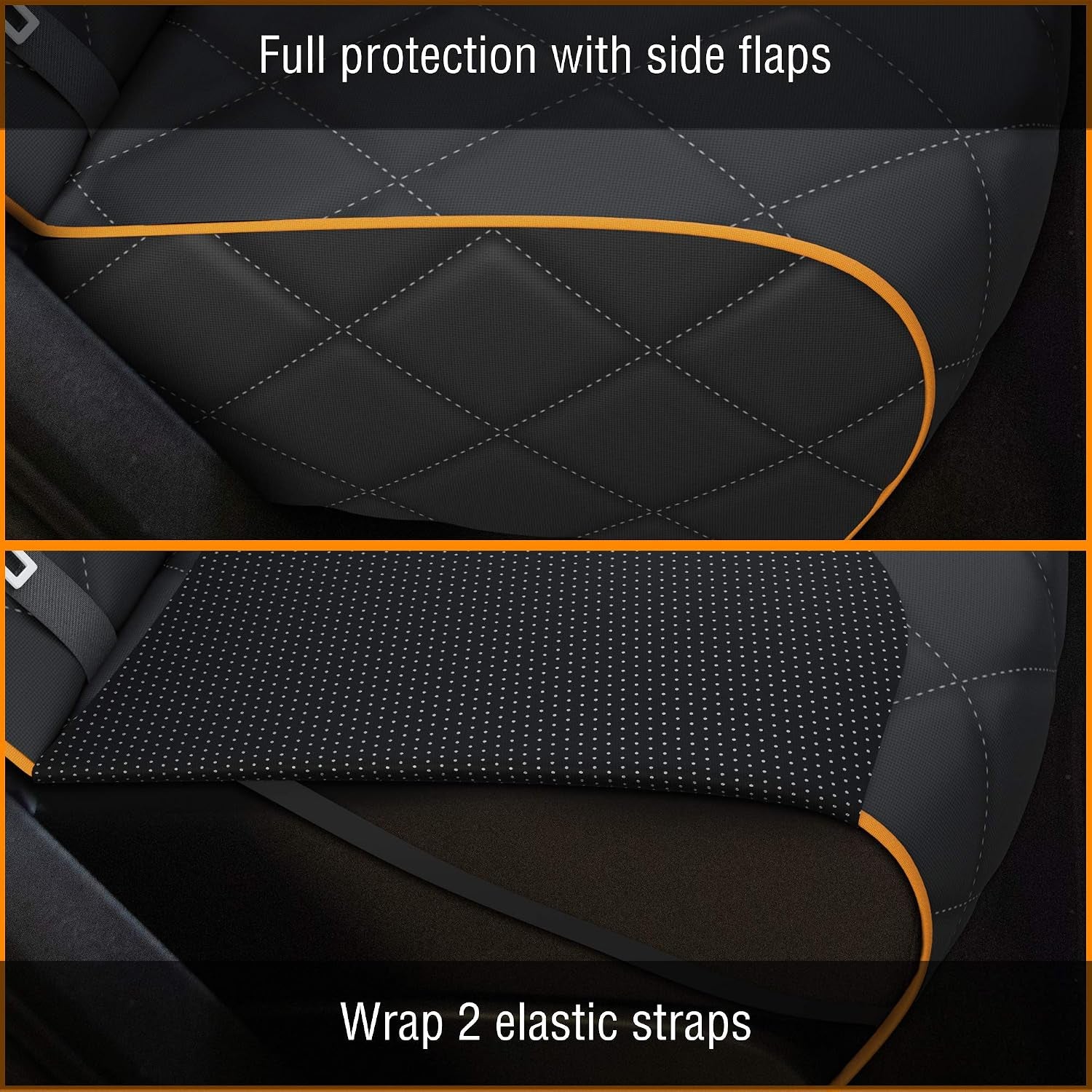 Orange Car Rear Seat Cover for Dogs, Durable Waterproof & Scratch Resistant Vehicle Backseat Protector, Nonslip Dog Accessory & Pet Protection for Back Seats, Machine Washable